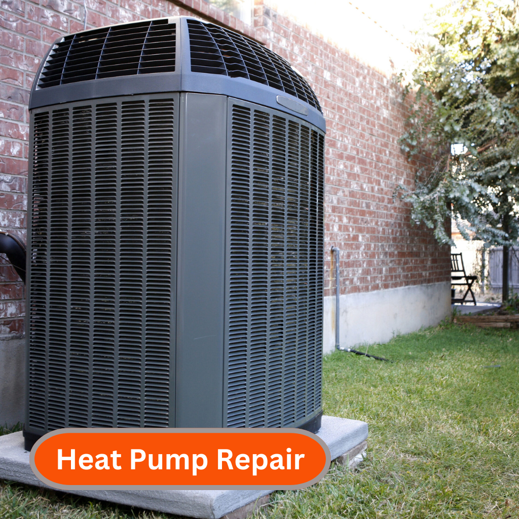Technician performing residential heat pump repair in Petersburg VA for energy-efficient HVAC system